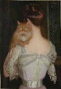 Lilla Cabot Perry Woman with Cat oil painting on canvas
